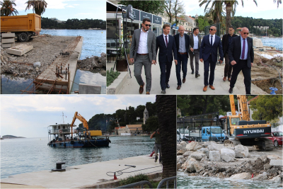 Zamjenik župana Cebalo i državni tajnik Bilaver u obilasku projekta sanacije obale i izgradnje gata u Cavtatu
