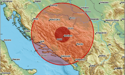 Potres kod Sarajeva jačine 4 stupnja po Richteru