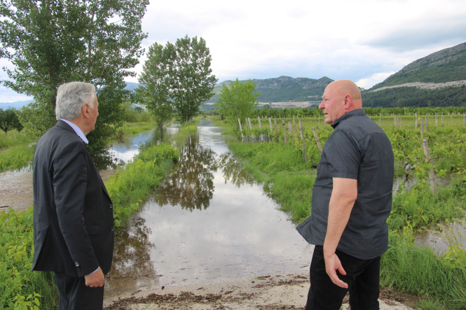 IZVJESNO PROGLAŠENJE ELEMENTARNE NEPOGODE Župan Dobroslavić obišao poplavom pogođena područja