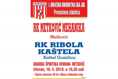 Večeras u 19.30 RK Metković Mehanika dočekuje RK Ribolu iz Kaštel Gonilice