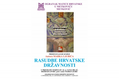 Predstavljanje knjige Marka Ljubića &#039;RASUDBE HRVATSKE DRŽAVNOSTI&#039;