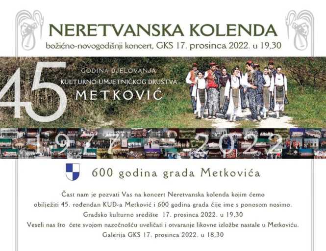 KUD ‘Metković’ na božićno-novogodišnji koncert ‘Neretvanska kolenda’
